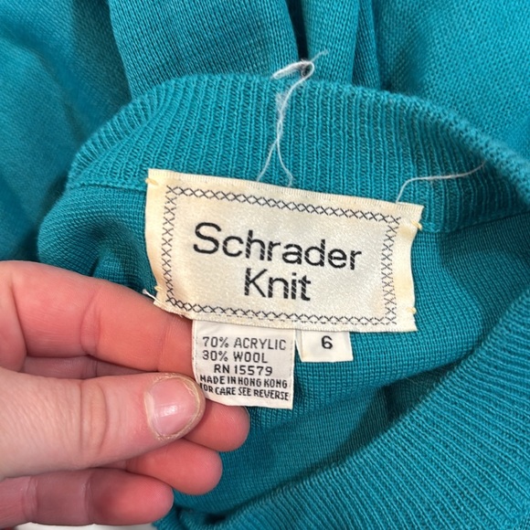 Schrader Knit Teal Cardigan Skirt Dress - Picture 7 of 7